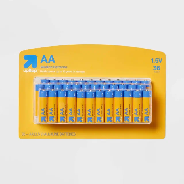 AA Batteries 36pk Alkaline Battery - up&up™: Household Single-Use 1.5V Batteries