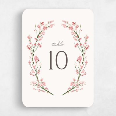 Pink Rounded Wedding Table Number - Allamia