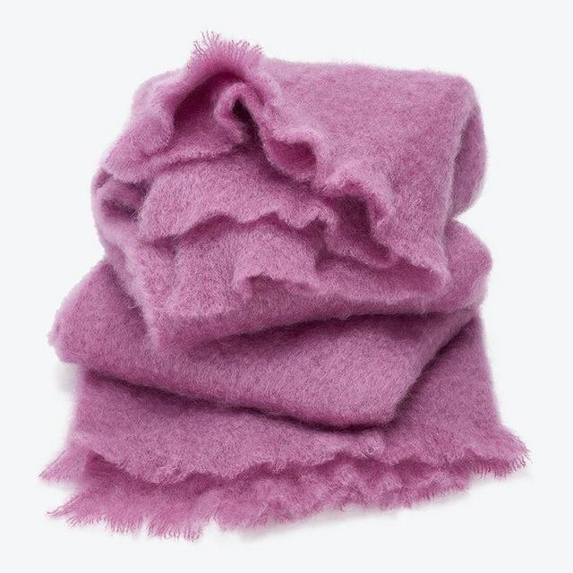 ABC Home Mohair Throw Orchid