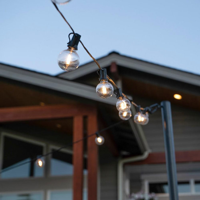 25' LED G40 Bistro String Lights, 25 Bulbs, Black