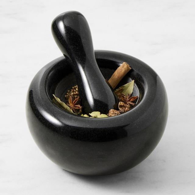 Williams Sonoma Black Marble Mortar and Pestle, 7"