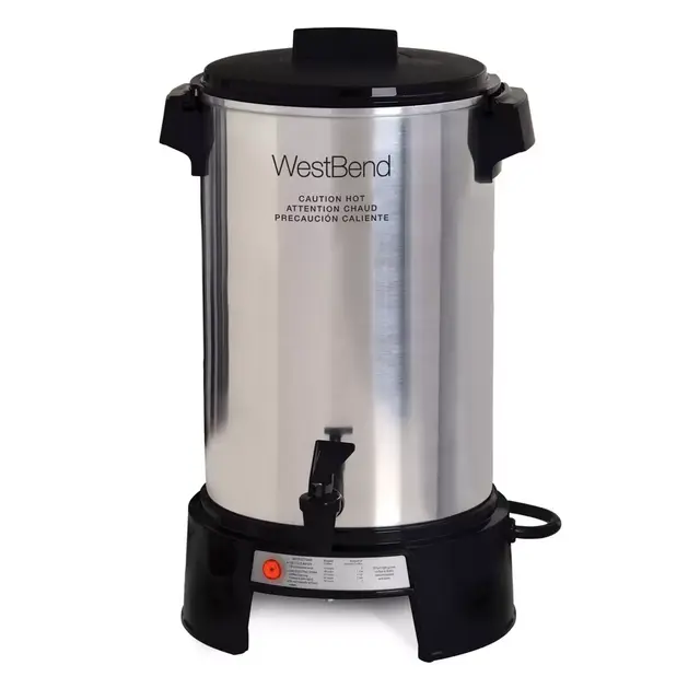 West Bend 36-Cup Aluminum Commercial Coffee Urn in Silver