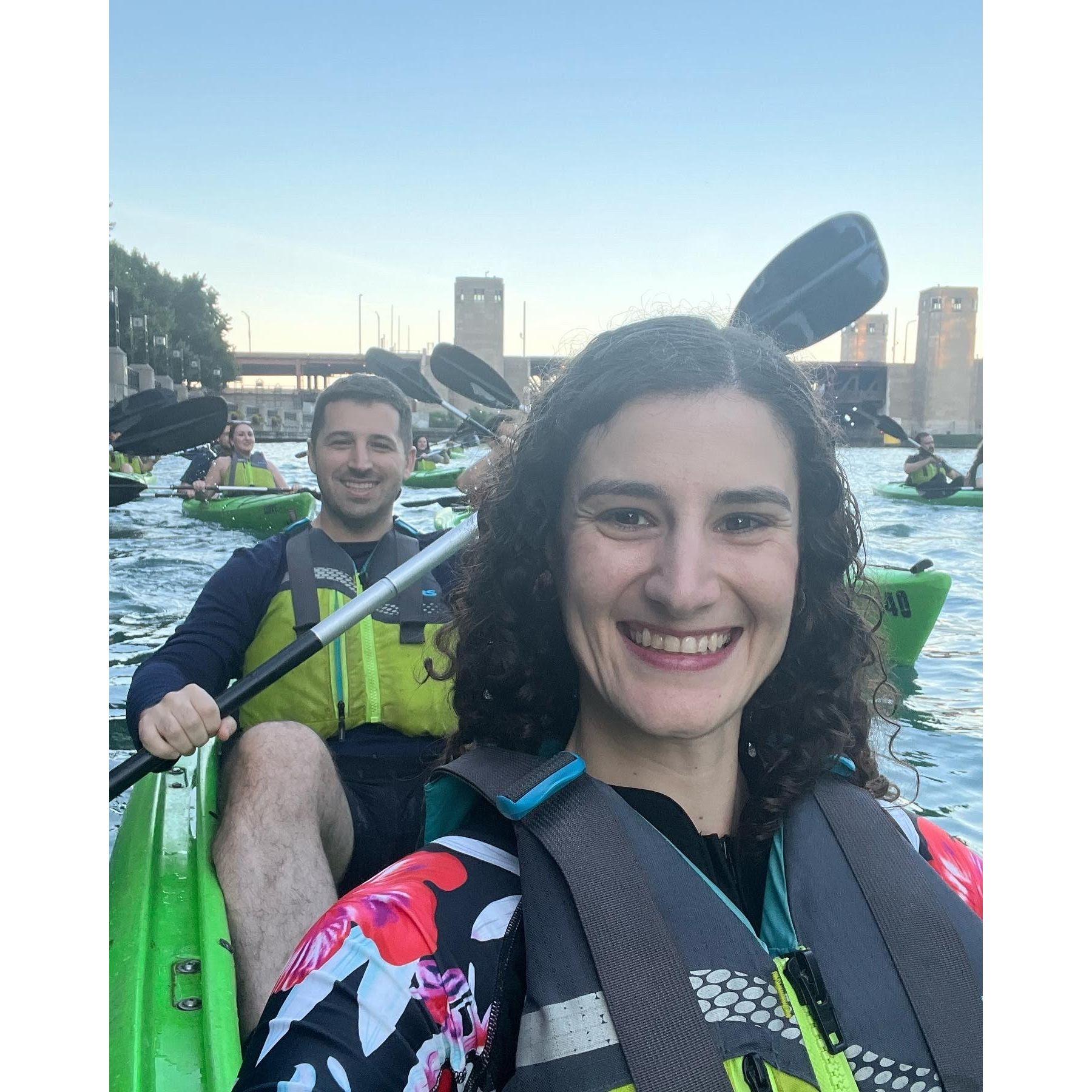 Kayak tour in the Chicago river