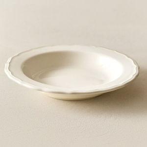 EARTHENWARE SOUP PLATE WITH RAISED-DESIGN EDGE