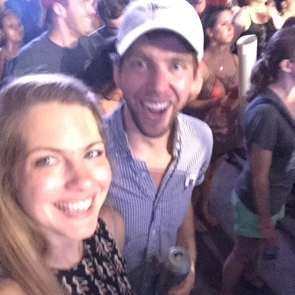 Blurry... but important! This is the first time Mathilde and Bo are Avett groupies together. Heyo, Austin TX!