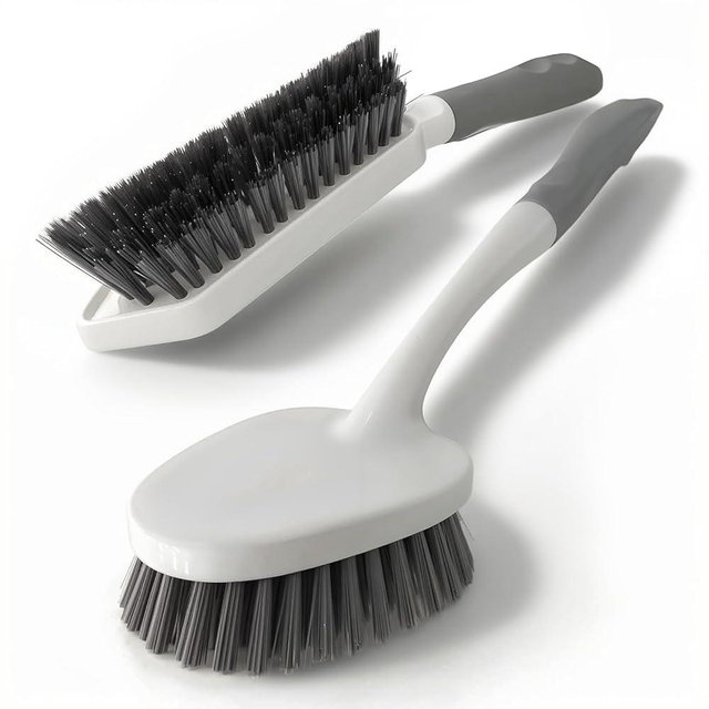 SSINBOANGI 2 Pack Heavy Duty Scrub Brush Set with Hard Bristle, Cleaning Brush Designed for Bathroom, Shower, Bathtub, Tub, Carpet, Floor, Grout, Tile