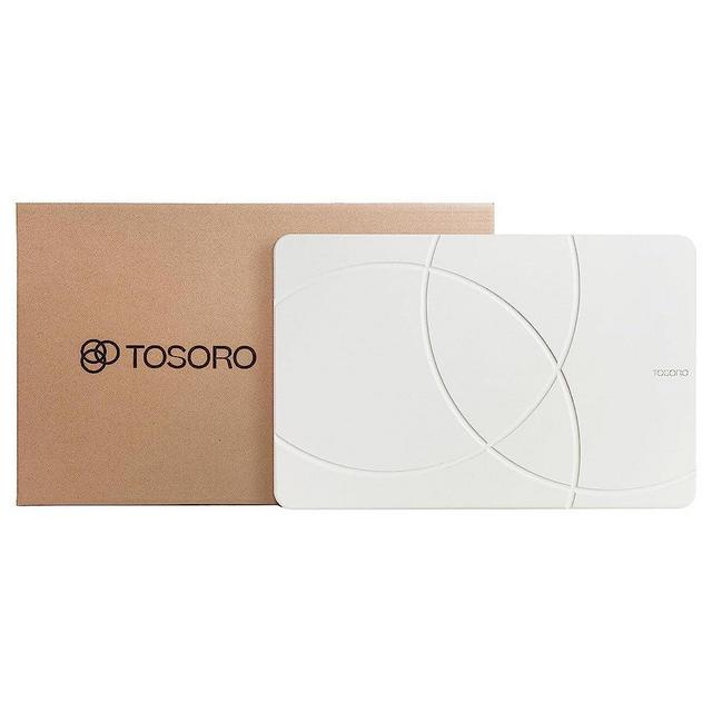 TOSORO - Stone Bath Mat, Diatomaceous Earth Non-Slip Stone Shower Mat - Quick Drying Absorbent Bath Stone Mat - Elegant & Modern Design, Easy to Clean (23.5 x 15 Sandstone)