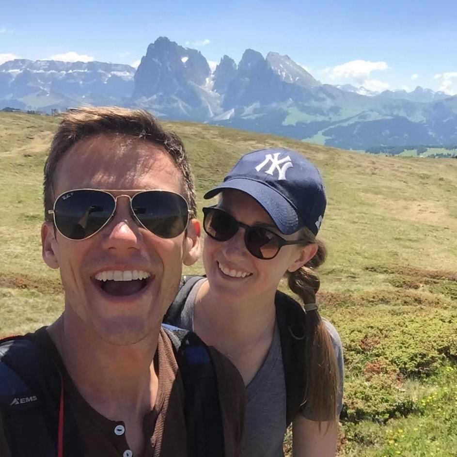 Hiking in the Dolomite Mountains