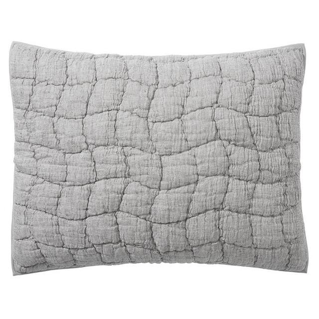 Gray Cloud Handcrafted Linen/Cotton Quilted Sham, Standard