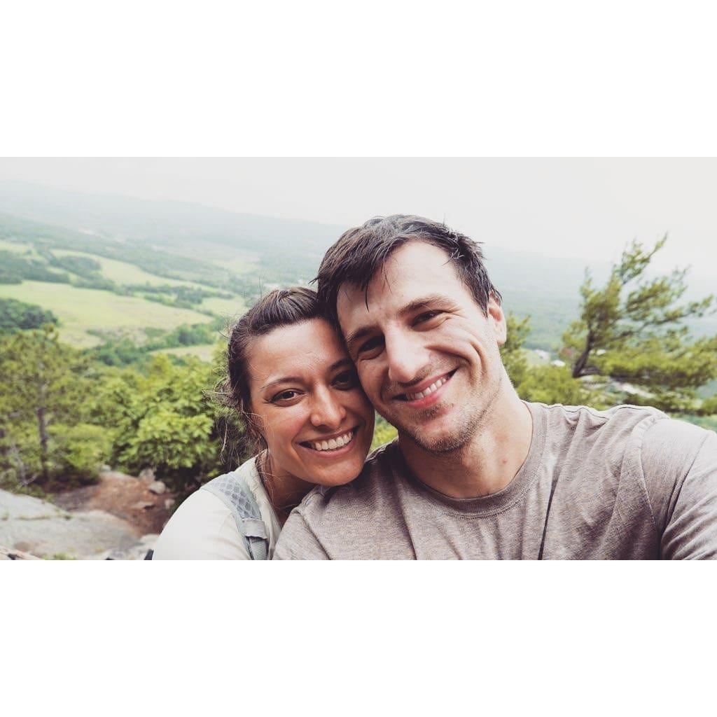 We are avid hikers - seen here at the top of the Stairway to Heaven hike, near Warwick, New Jersey.