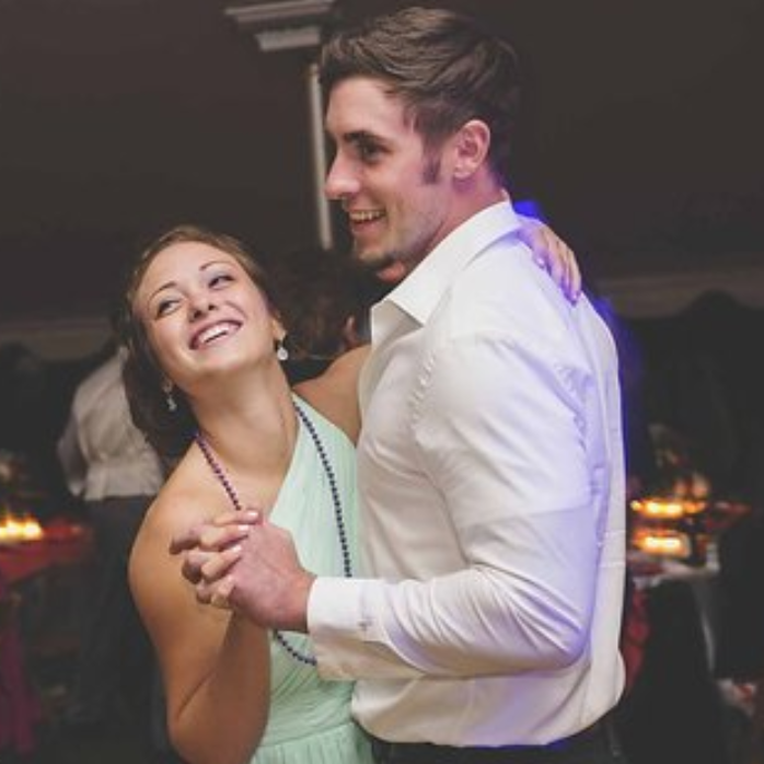 The first month of dating, they got to be each others wedding date and captured this moment of them already in love