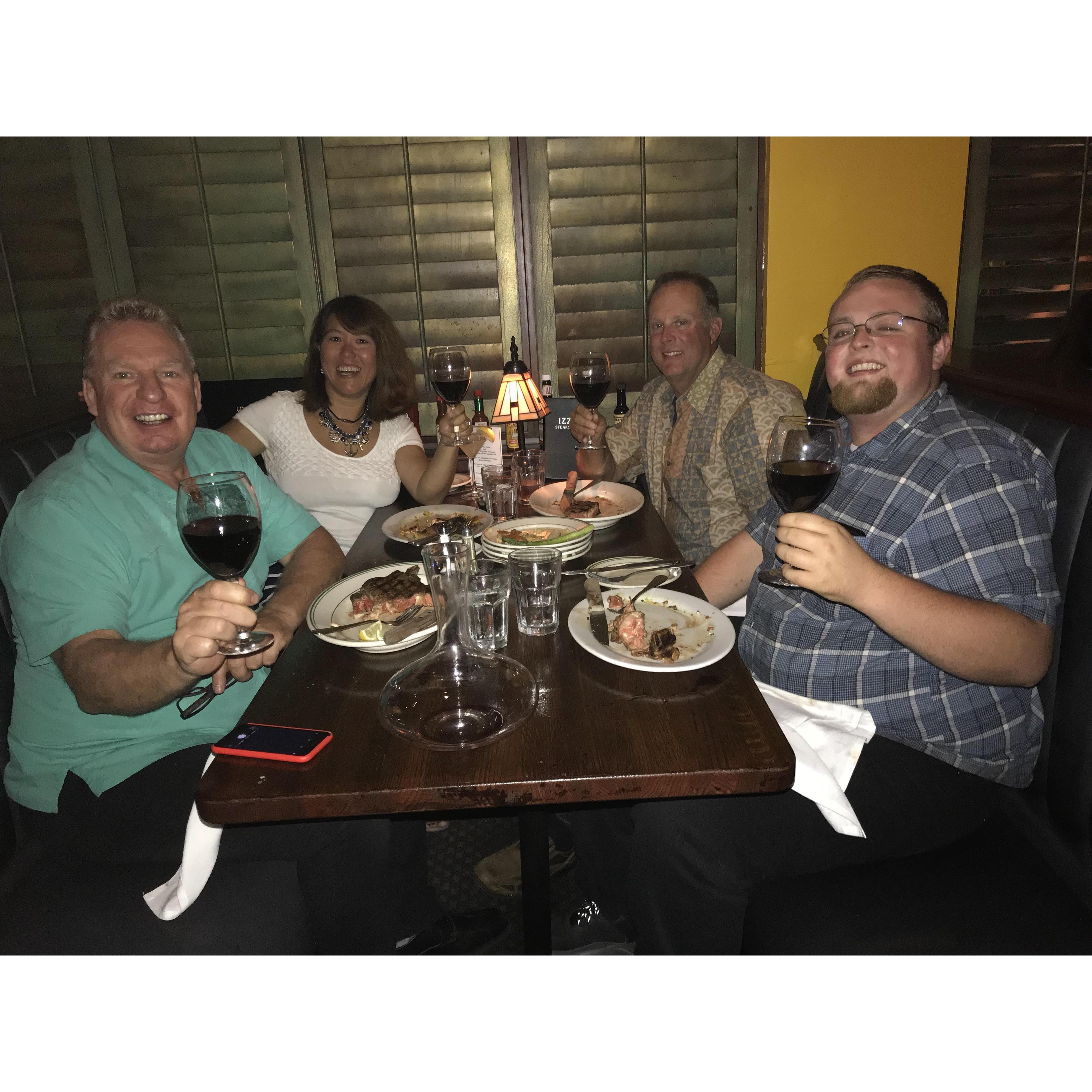 Celebration dinner that night.