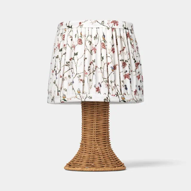 Mini Rattan and Pleated Lamp Shade Table Lamp Brown - Threshold™