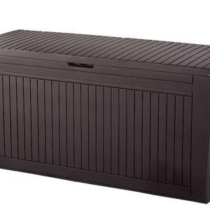 Keter Comfy Durable Outdoor Storage 46-in L x 17.6-in 71-Gallon Brown Plastic Deck Box