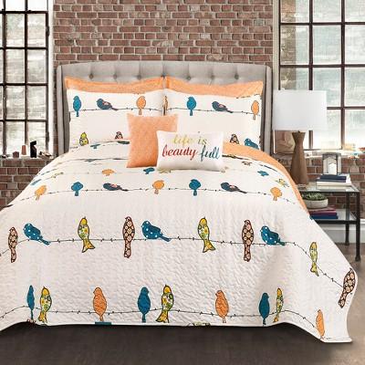 Rowley Birds Quilt Set 7pc - Lush Decor
