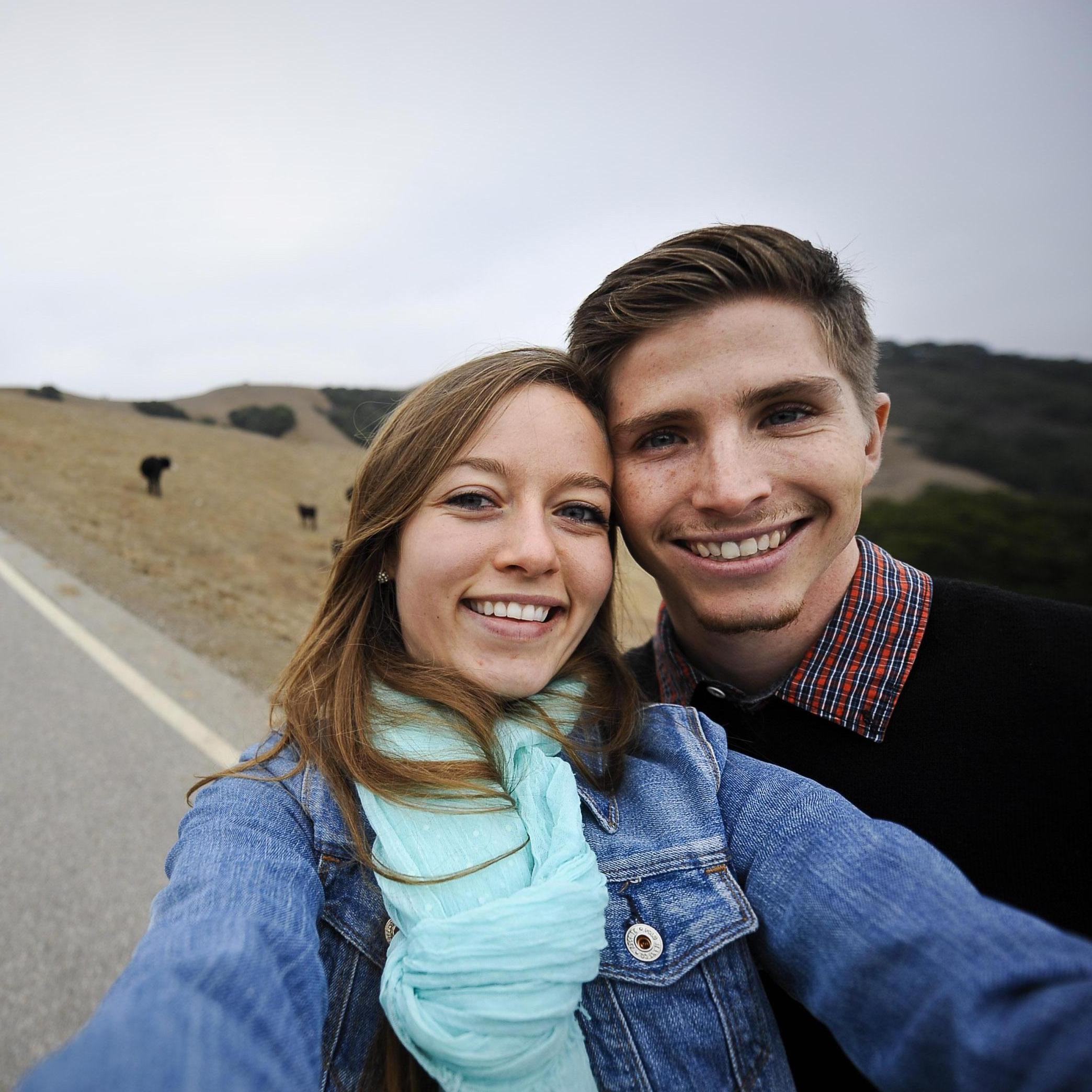 Free ranging wild cows in Calif. after a fun apple orchard date in See Canyon '2013