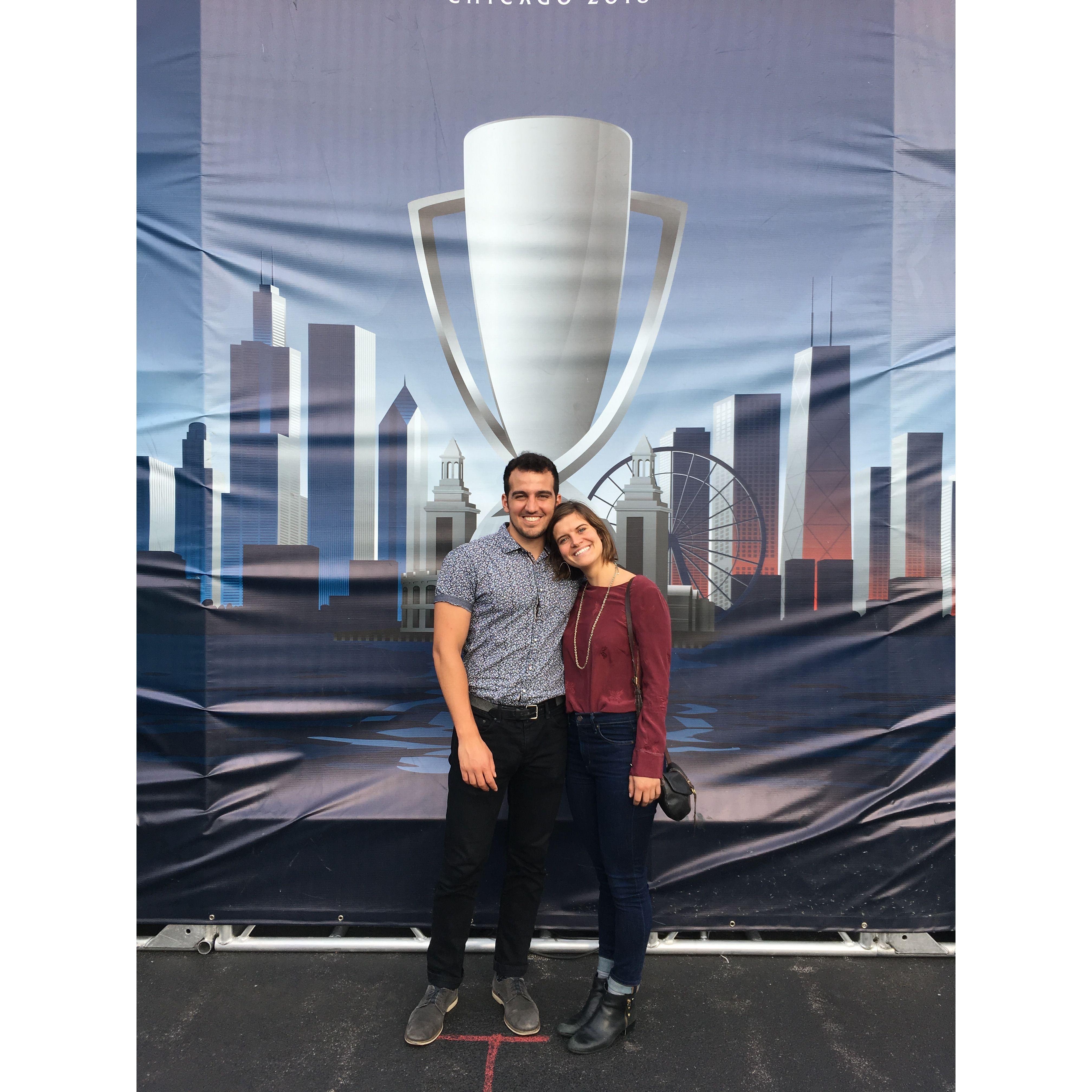 The Laver Cup in Chicago 2018. We saw Nadal and Federer play doubles- so smooth.