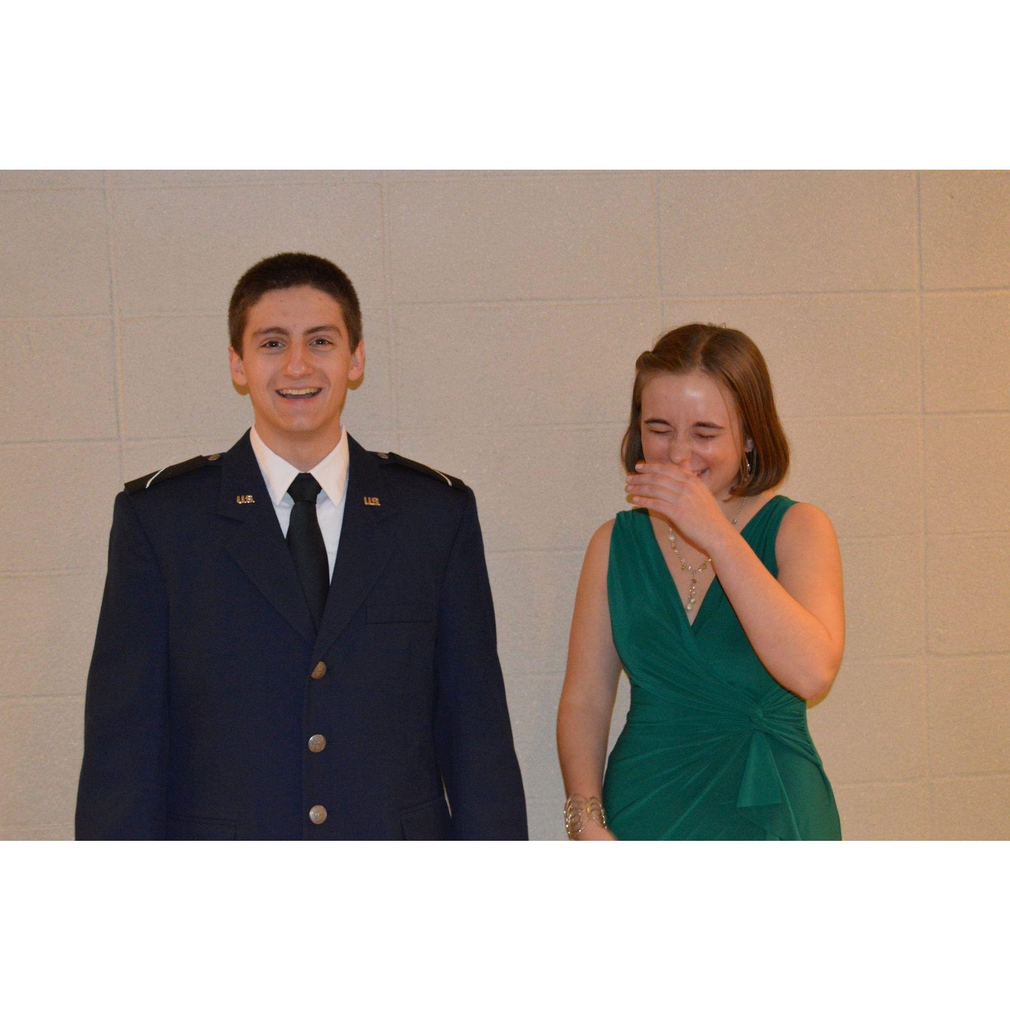 Our first date (which was also our second date somehow) at BU's Military Ball, Feb 2016