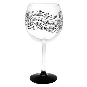 Be Our Guest Chalkboard Stemmed Glass