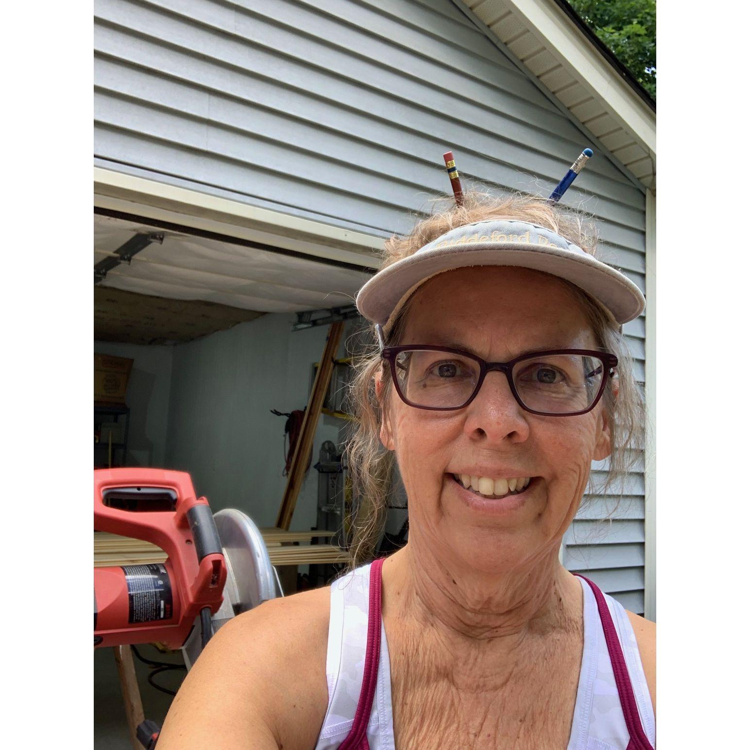 Home improvement 2: Here, helping with Mel's workshop makeover--the finished job is worthy of a TV episode!