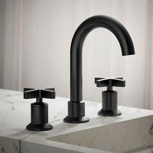 KOHLER Premise Matte Black Widespread 2-handle Bathroom Sink Faucet