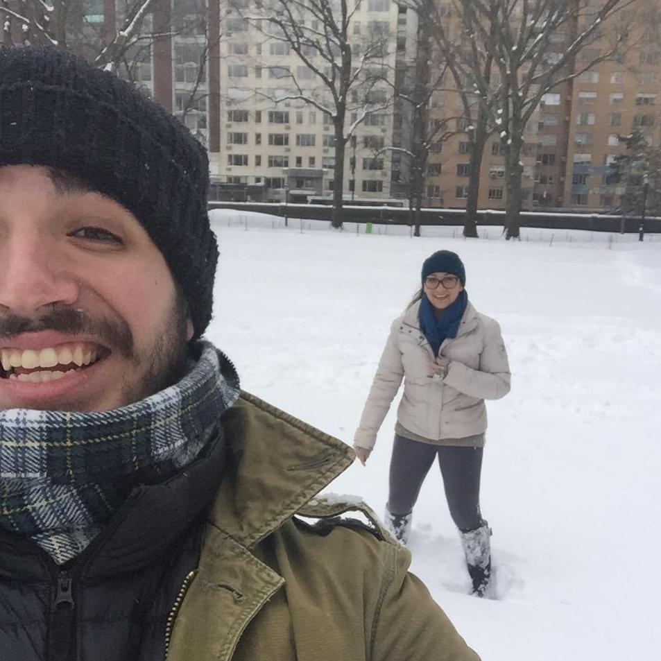Playing in the snow after the blizzard of 2015.