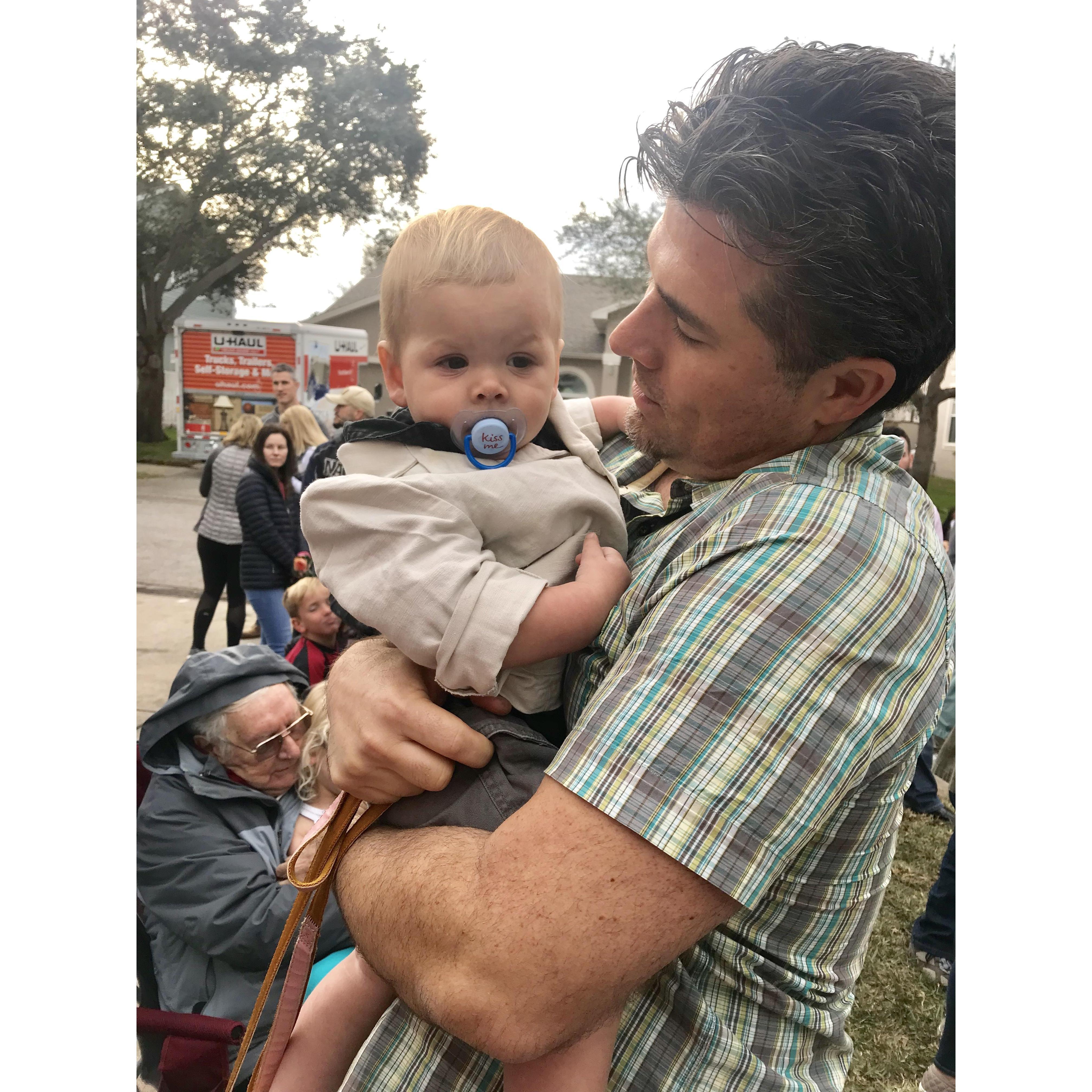 Uncle Jason and baby Kelvin.