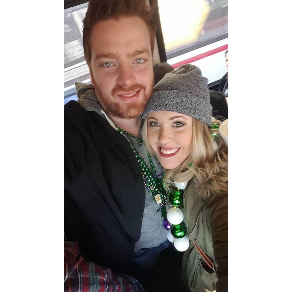 Celebrating Matt's favorite parade - Mardi Gras in Soulard!