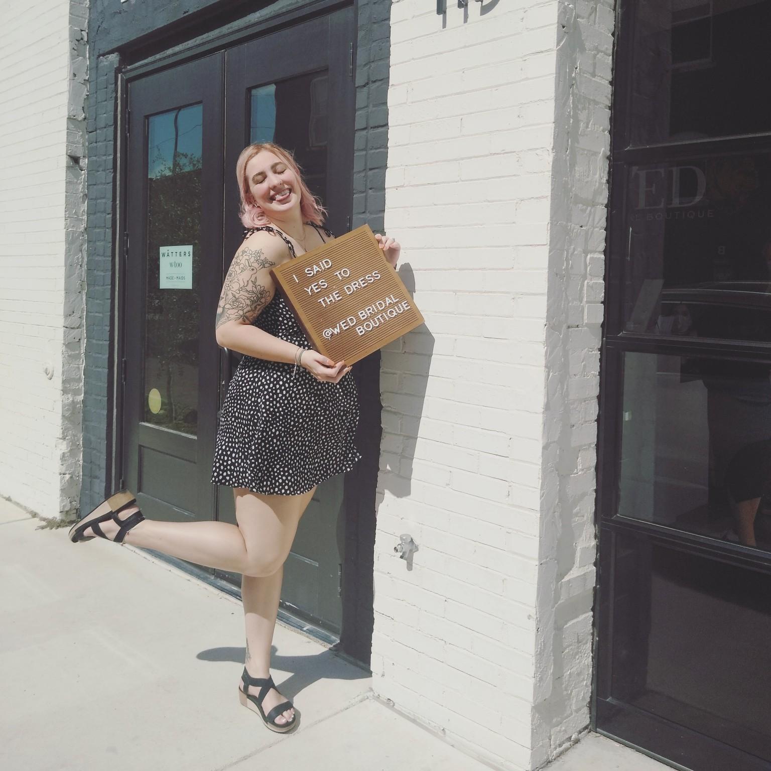 Alissa the day she bought her wedding dress!