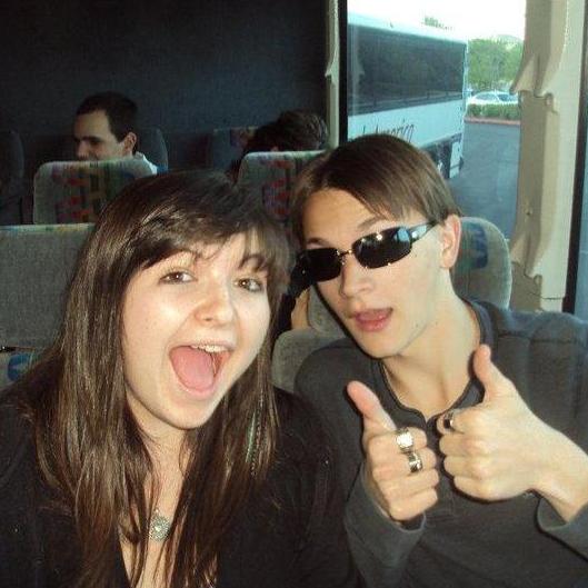 On the bus to Grad Night.