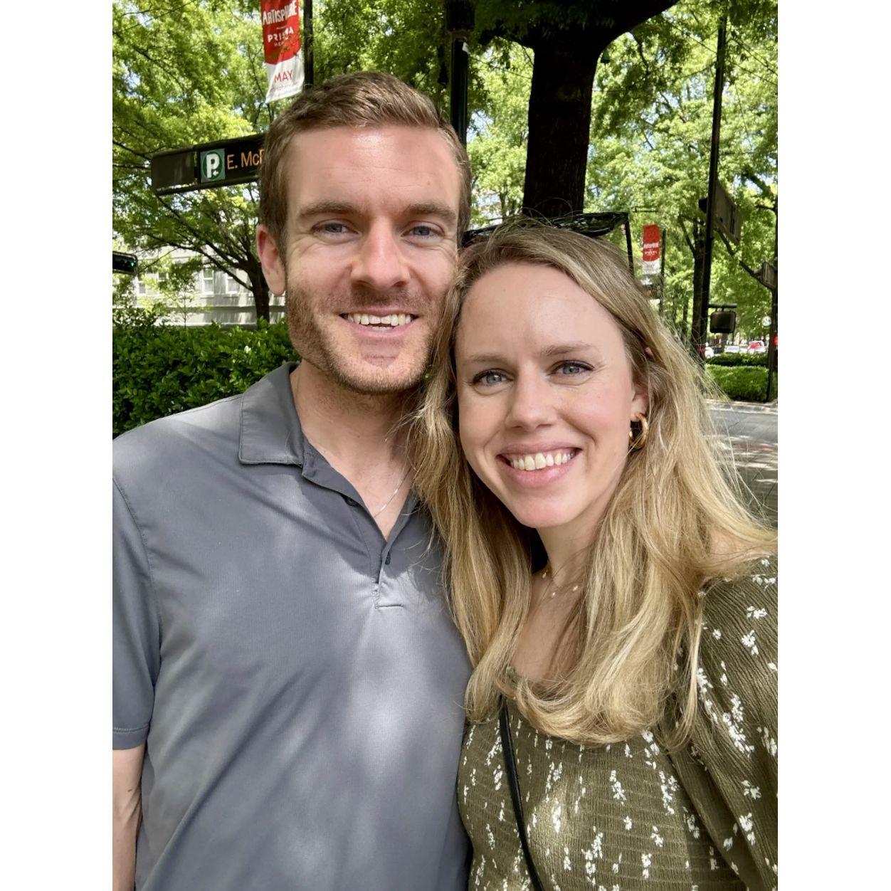 April 2025: meeting for lunch in downtown Greenville (Sully's Steamers IYKYK)