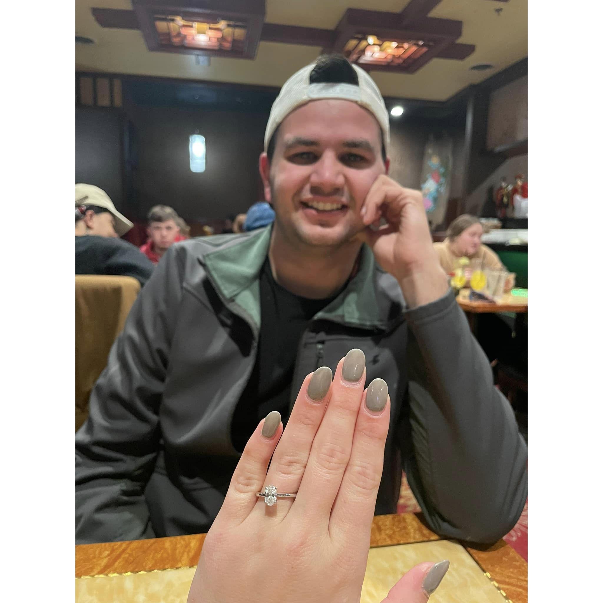 The dinner after she said YES