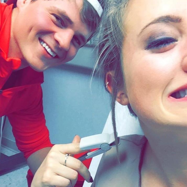 Emergency room visit after Danielle gets hit in the eye with a champagne cork, Laramie, WY