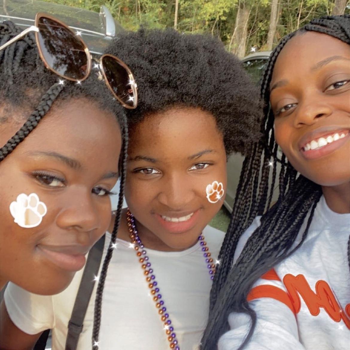 Our nieces during Clemson’s Homecoming Game in South Carolina