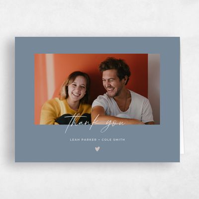 Blue Typography Wedding Thank You - Marley Portrait