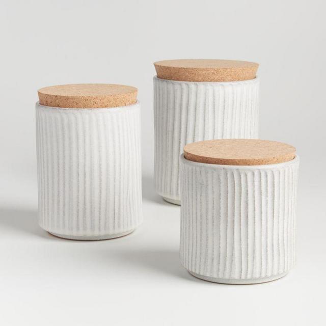 Lilou Matte White Canisters (One of each size)