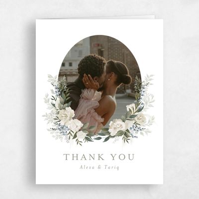 White Portrait Wedding Thank You - Juniper Photo