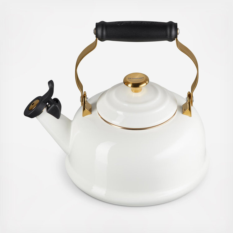 Le Creuset, Whistling Tea Kettle with Gold Knob | Zola