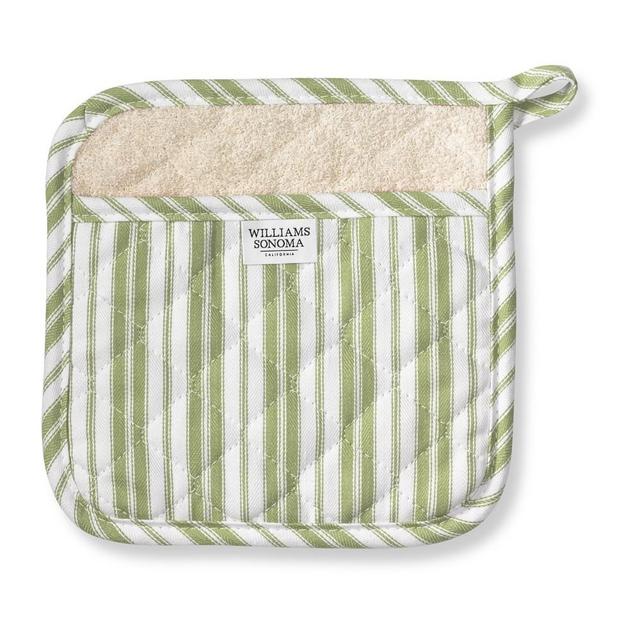 Williams Sonoma Stripe Potholder, Set of 2, Sage Green