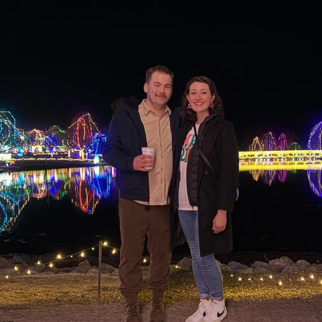 At Christmas lights with friends!