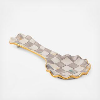 Sterling Check Ceramic Spoon Rest