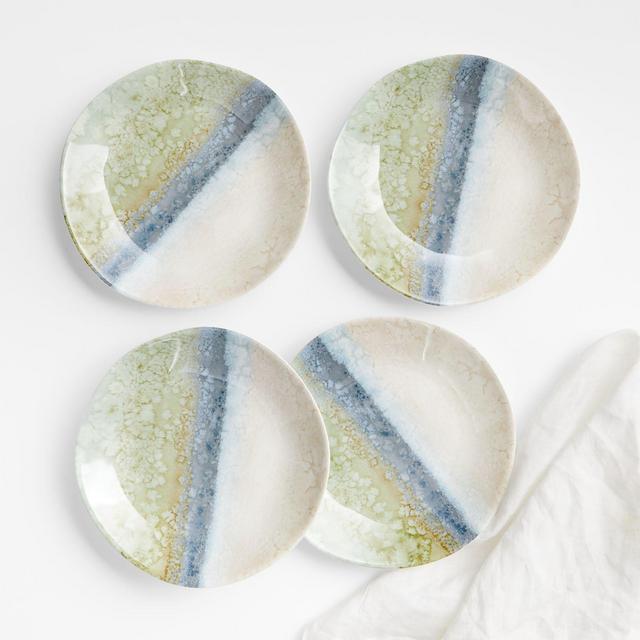 Marin Watercolor Melamine Salad Plates, Set of 4