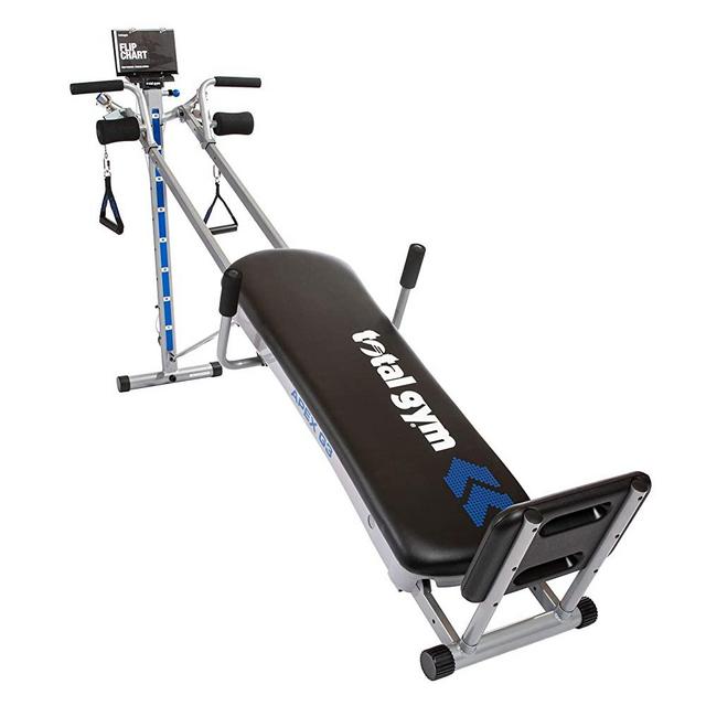 Total Gym APEX Versatile Indoor Home Workout Total Body Strength Training Fitness Equipment with up to 10 Levels of Resistance and Attachments