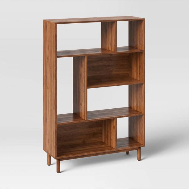 57" Johannson Mid-Century Modern 4 Shelf Display Bookcase Brown - Project 62™