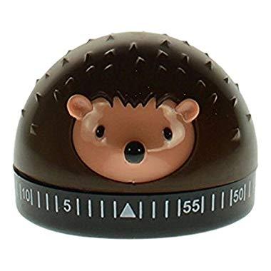 Kikkerland Hedgehog 60-Minute Kitchen Timer, Brown