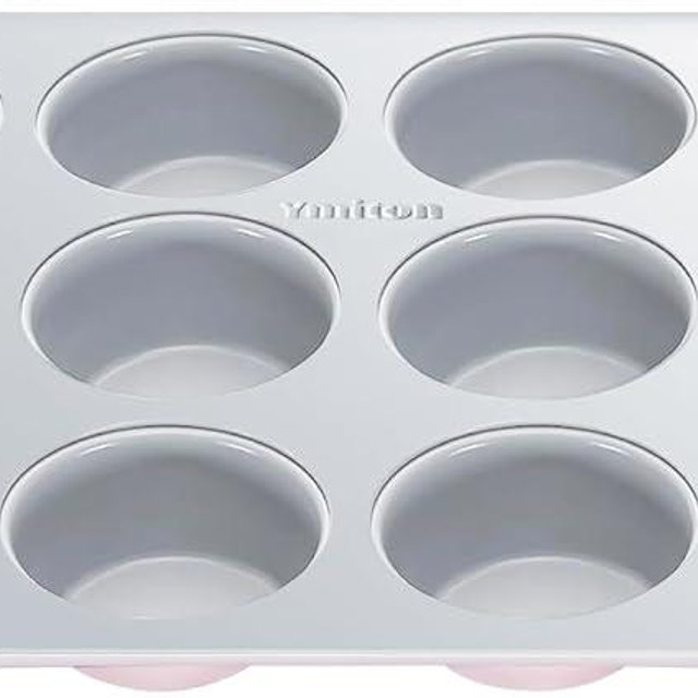 Ymiton Nonstick Ceramic 12 Cup Muffin Pan, Cupcake Pan for Baking, Non-Toxic Muffin tin, Ceramic Coating, PTFE & PFOA Free, Oven Safe 550°F, Aluminized Steel (Pink)