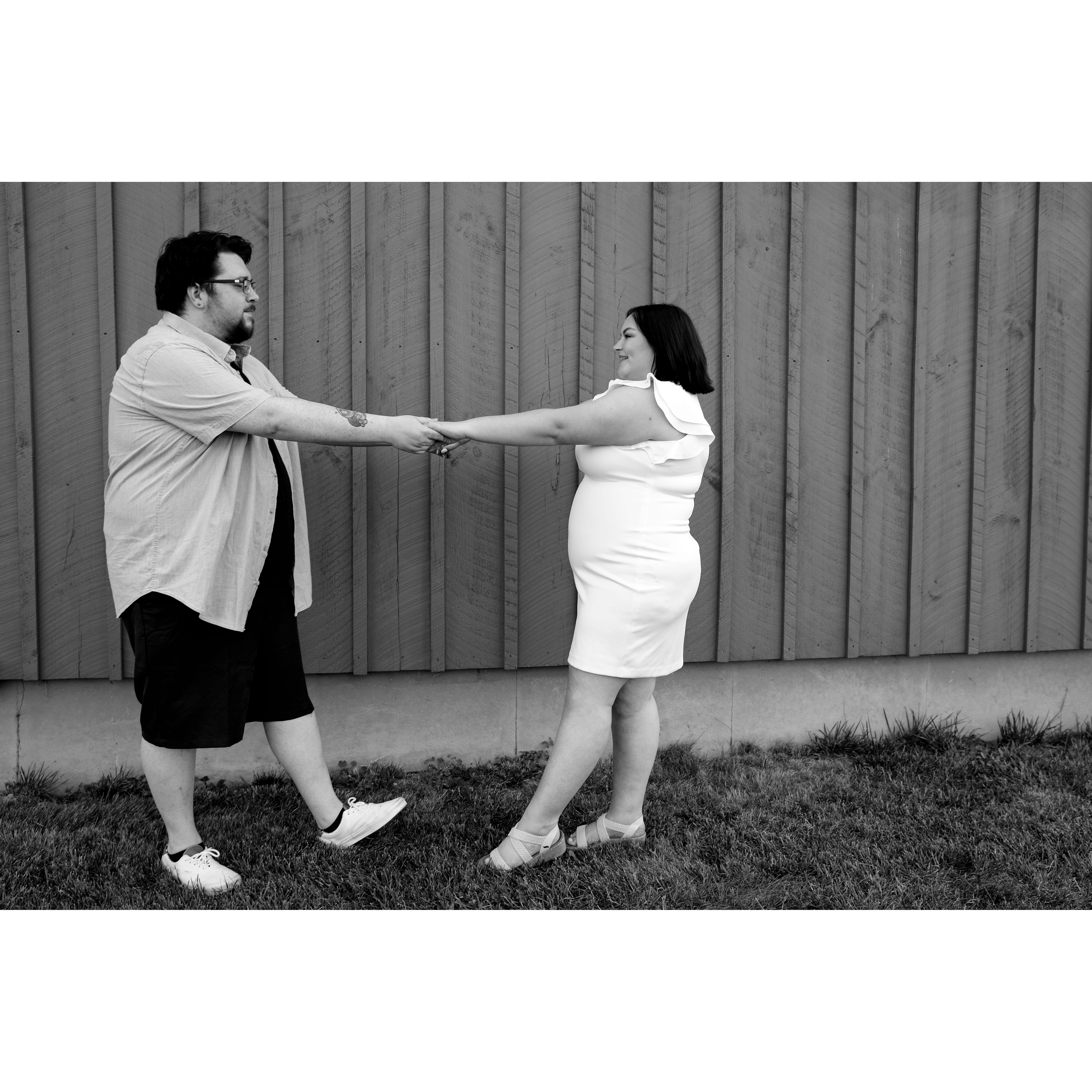 Engagement photoshoot at Sunset Ridge Lavender Farms. Photographer was Bloom Photography, LLC