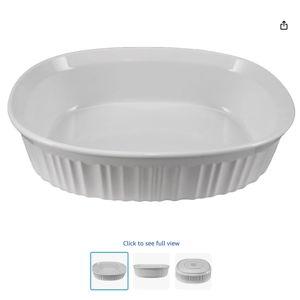 CorningWare FS12 1.5qt/1.4L French White Oval Ceramic Casserole Bakeware Dish