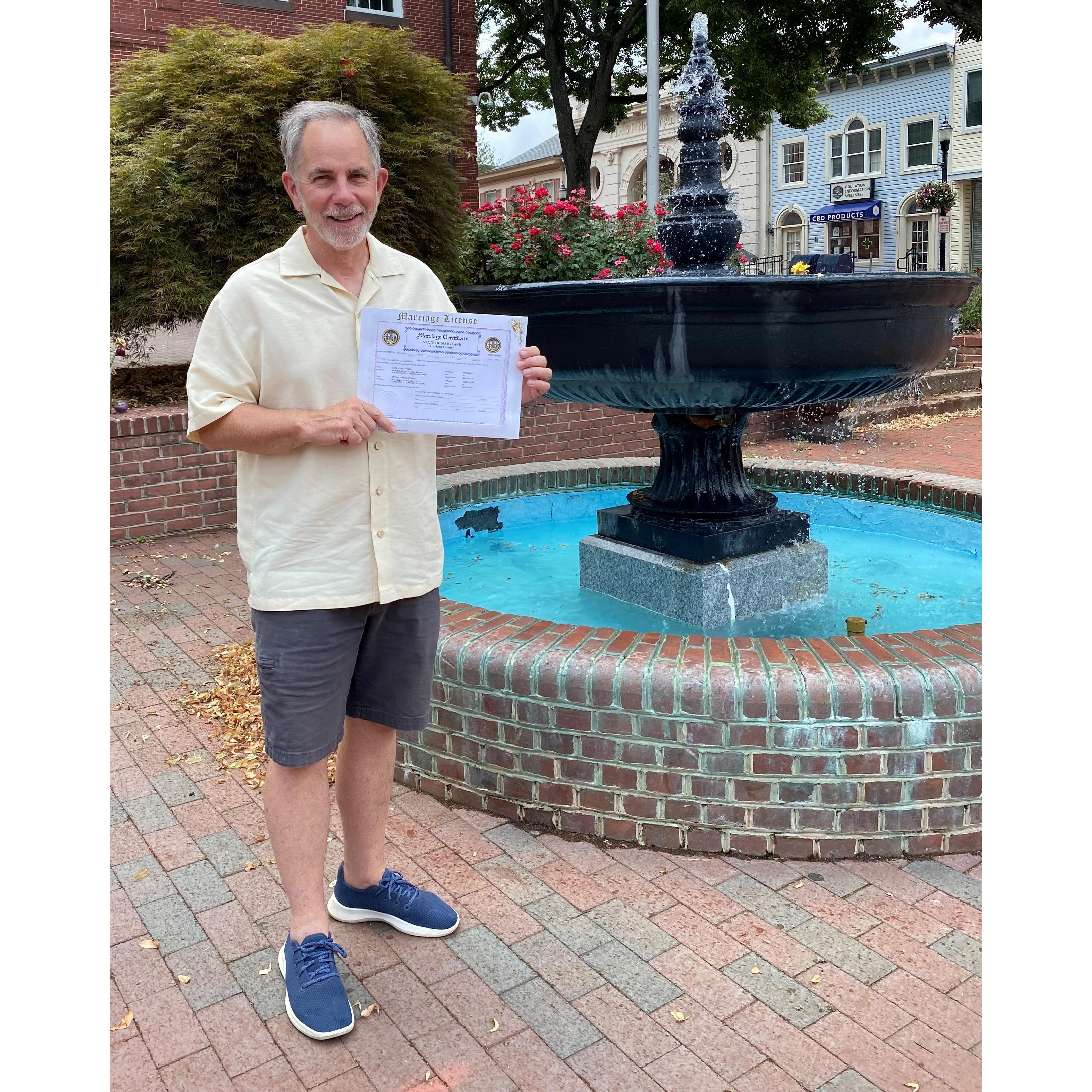 License in hand and ready for the big day