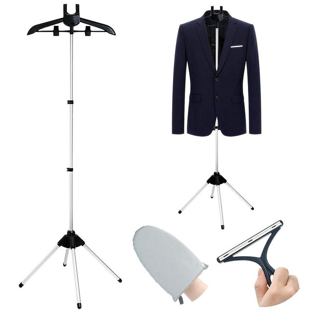 Garment Steamer Stand for Clothes - Garment Hanger for Steaming, Steam Rack for Clothes, Steam Iron with Stand, Including Ironing Gloves, Clothes Rac, Hair Remover ﻿